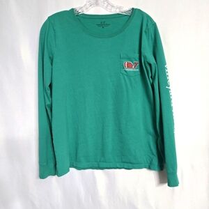 Vineyard Vines Green Football Long Sleeve Tee Size M